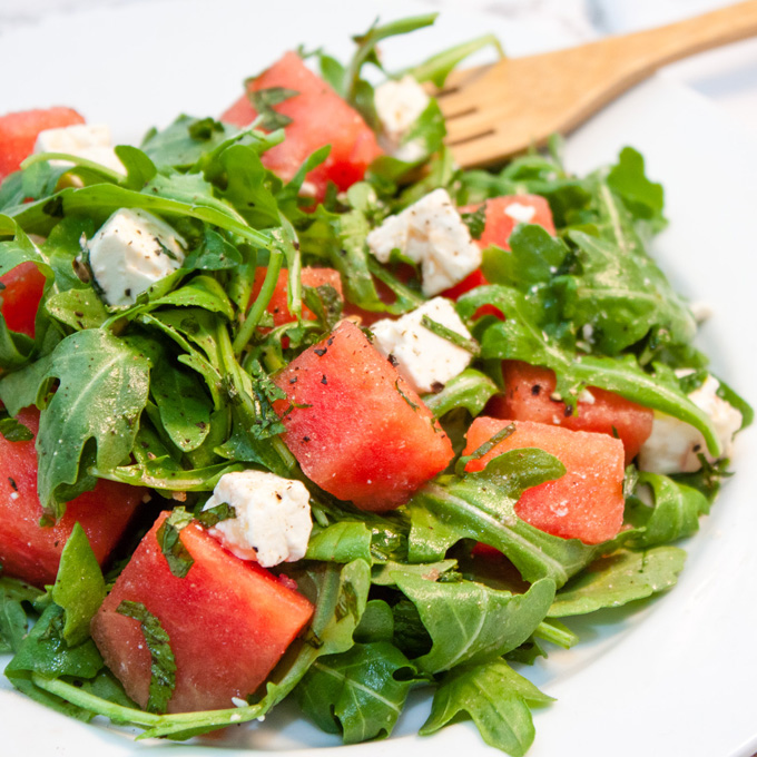 Watermelon-Feta-and-Arugula-Salad-Close-Up-Square